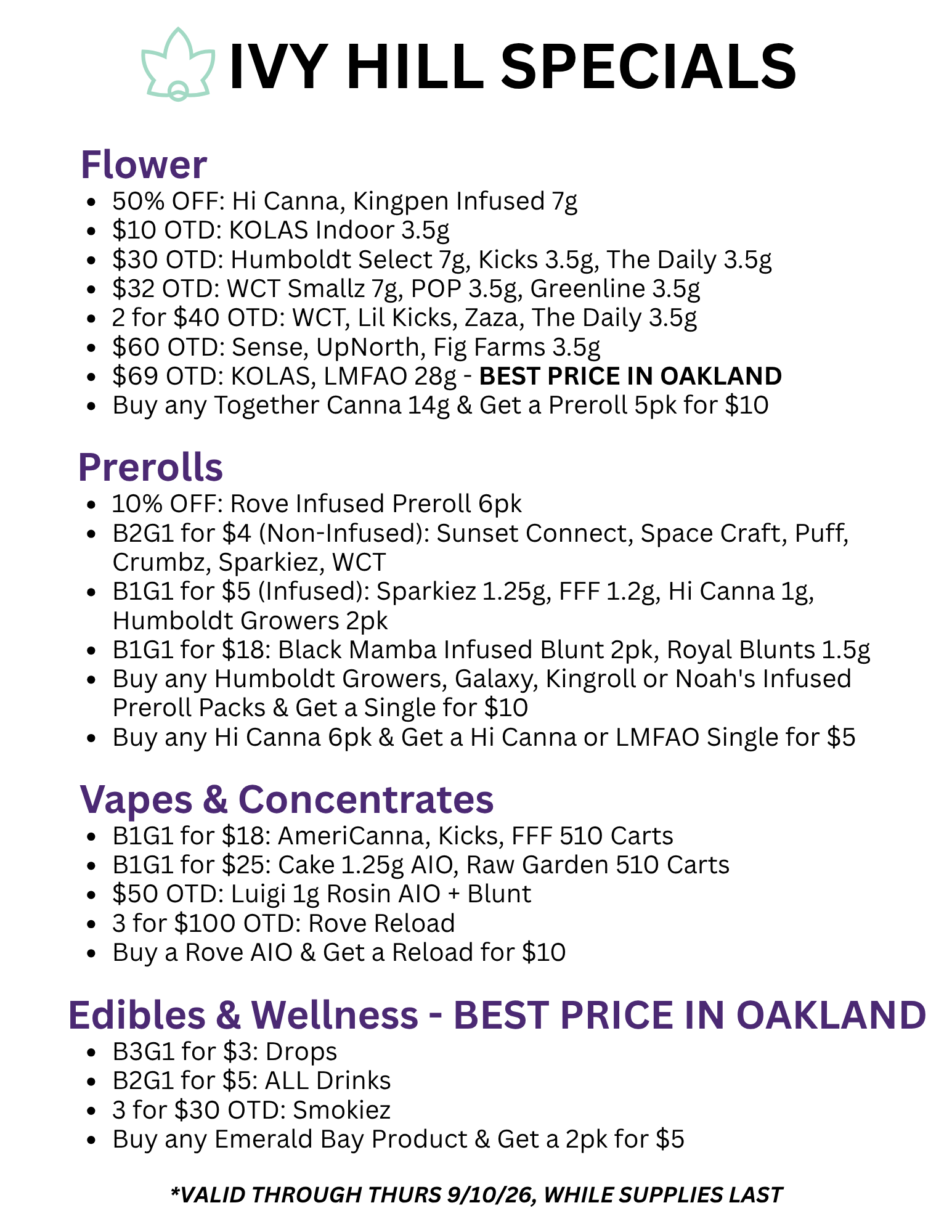 IVY SLENDY STYLE ジュースタイプ 2種セット 13袋 Ivy Hill Oakland | Best Weed Dispensary at The Parkway